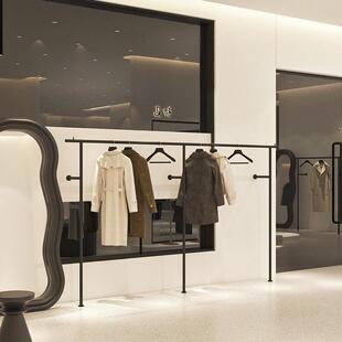 服装店上墙示架男女装AL689316店架衣服货架童装色陈列展中黑岛落