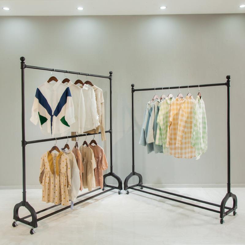 服装衣店双层挂架女双杆子展装示架tb-65119童装店货架挂衣服架落