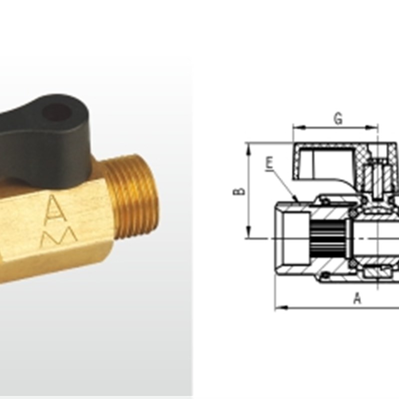 正品埃美柯255黄铜外丝球阀迷你小球阀开关直通阀DN101520专卖店