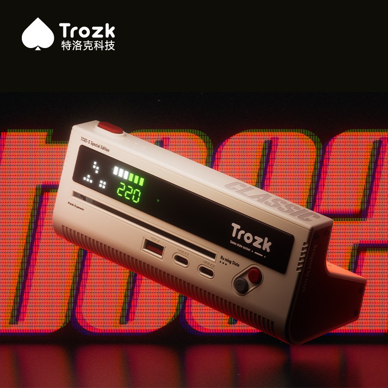 Trozk特洛克拖线板插排红白机插座桌面电竞排插接线板插线板usb