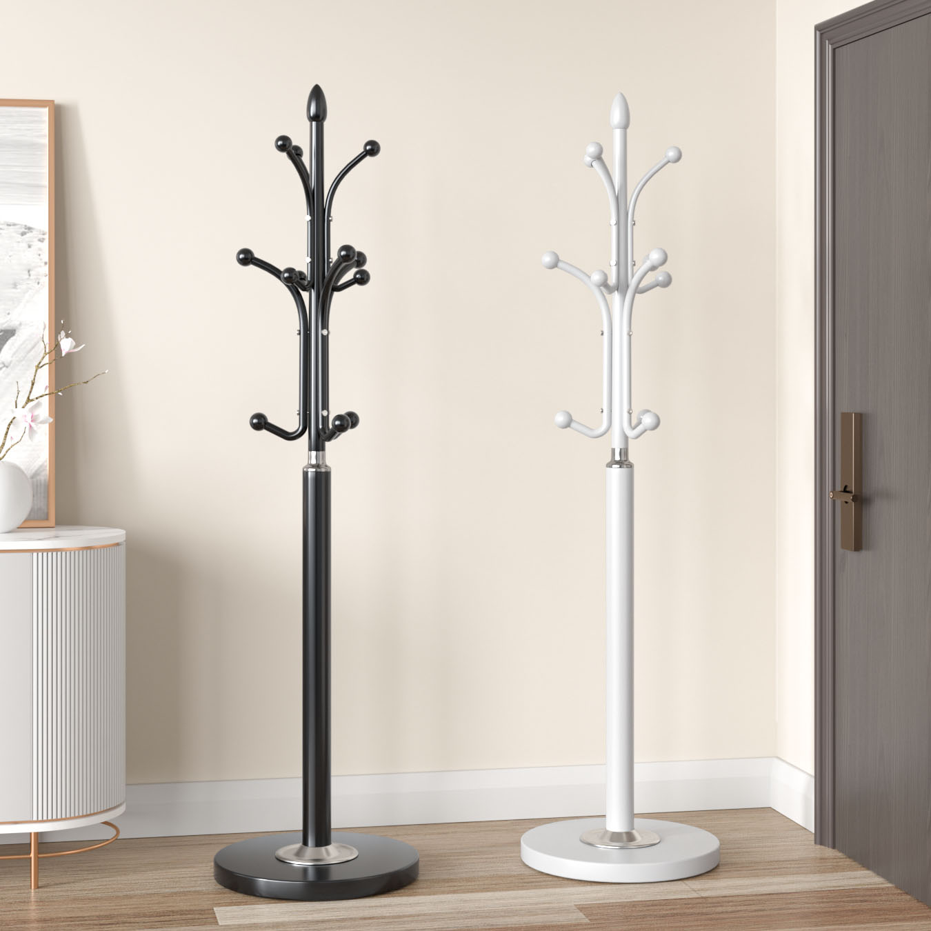 简约衣帽架落地卧室挂衣架网红立式衣服架子客厅挂包架家用晾衣架