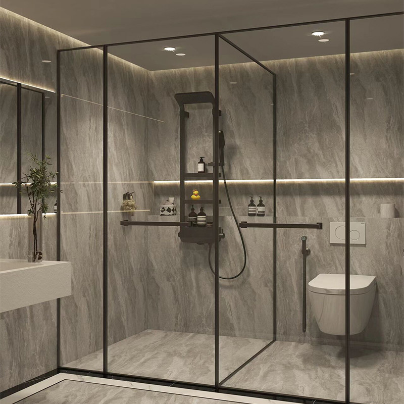 spc石晶墙板仿大理石木纹卫生间防水翻新专用石塑板仿瓷砖墙板