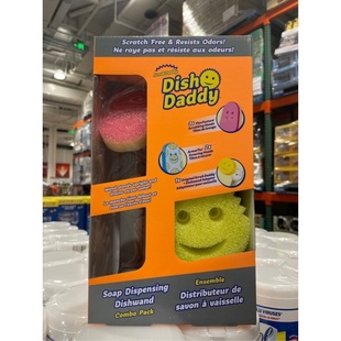 Costco山姆代购美国Dish Daddy多用途清洁刷海绵刷1柄6头进口厨房
