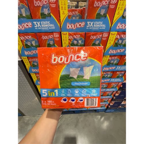 Bounce烘衣机用织物柔软纸160张*2 开市客代购 官方正品 特价包邮