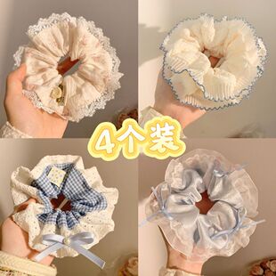 发圈蕾丝大肠发圈韩系慵懒风花边甜美头绳气质发绳发饰2025新款