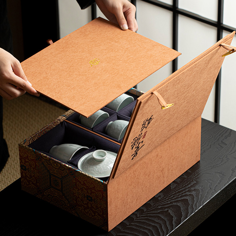 高端雪花绒布礼盒茶具套装专用轻奢高档送礼办公室空盒可定制咨询,餐饮具,茶具礼盒,淘宝优惠券,粉丝福利购,淘宝优惠卷