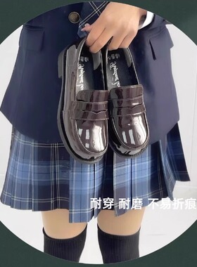 现货榛果小熊原创基础JK制服学院鞋方头鞋高跟甜美女日系中口单鞋
