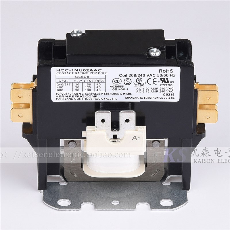 208V/240V 30A 单相 HCC-1NU02AAC UL CSA暖通空调热泵交流接触器