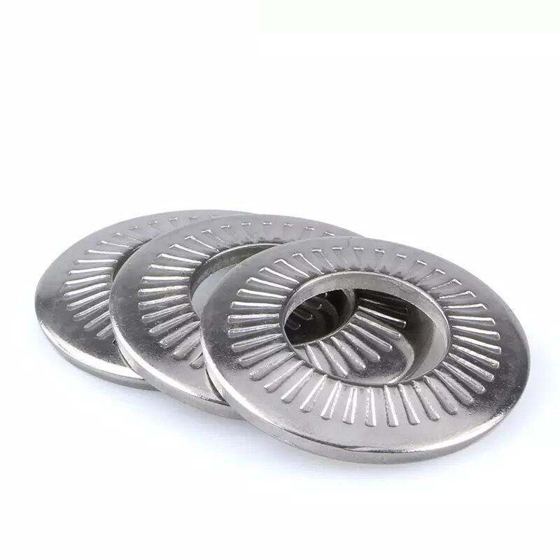 304/316不锈钢NFE25-511单面花齿防松垫片滚花碟形花纹防滑垫圈M8