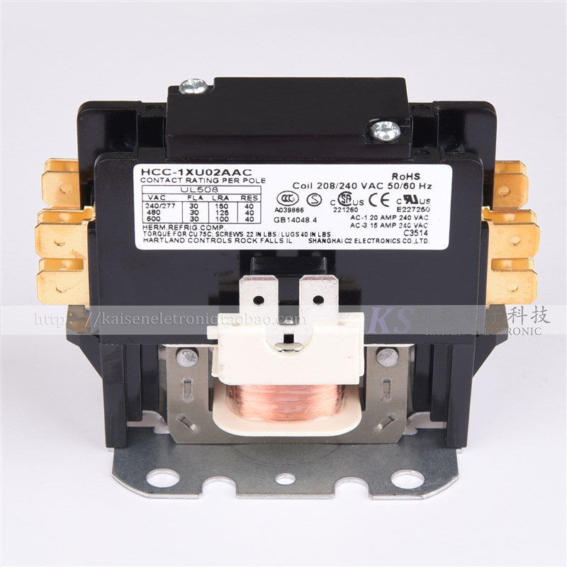 HCC-1XU02AAC 208V-240V 30A 制冰机空调 单相带汇流条交流接触器