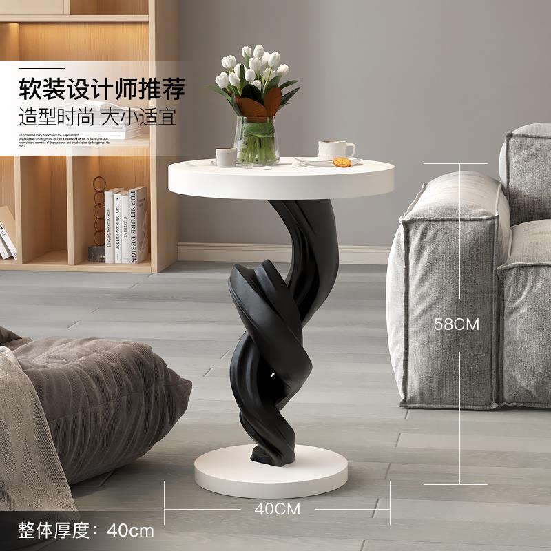大型中古风艺术客厅落地摆件电视柜沙发旁边几茶几轻奢大气装饰