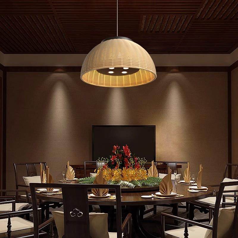 饭店包厢吊灯日式餐厅餐饮火锅店湘菜馆新中式东南亚吧台藤编灯具