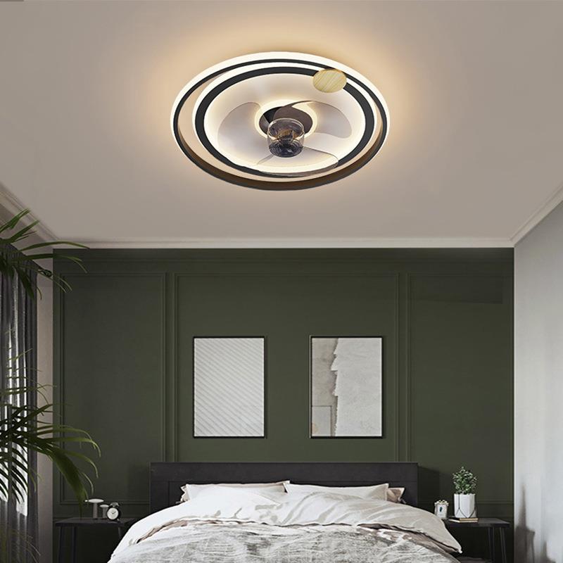 轻奢吸顶风扇灯卧室餐厅儿童房吊扇灯北欧创意吊顶电风扇吊灯一体