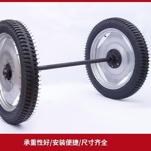 马车轮推车轮实心轮充气轮手推平板工具车375-19橡胶马车轮