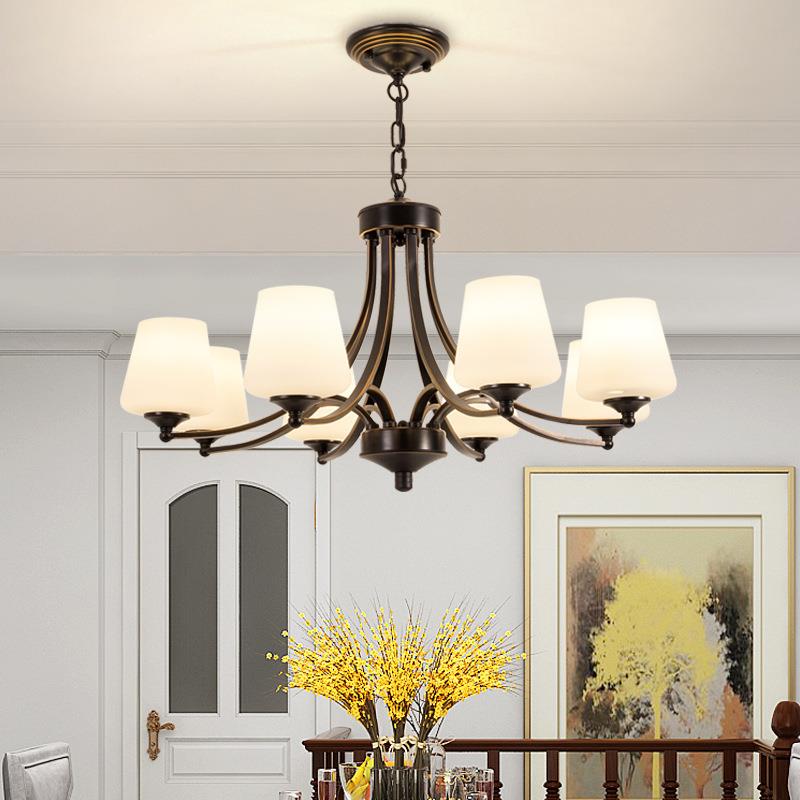 美式客厅吊灯时尚现代简约创意网红餐厅卧室书房铁艺灯具灯饰