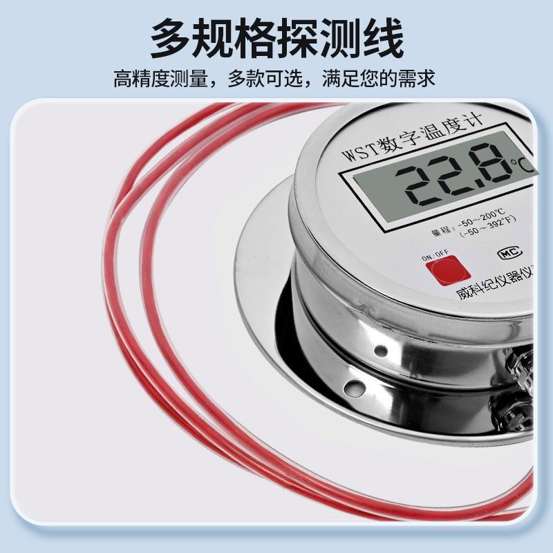 四电子数显温威科纪度计耐酸碱蚀液体腐氟传感线酸碱液体高工业温