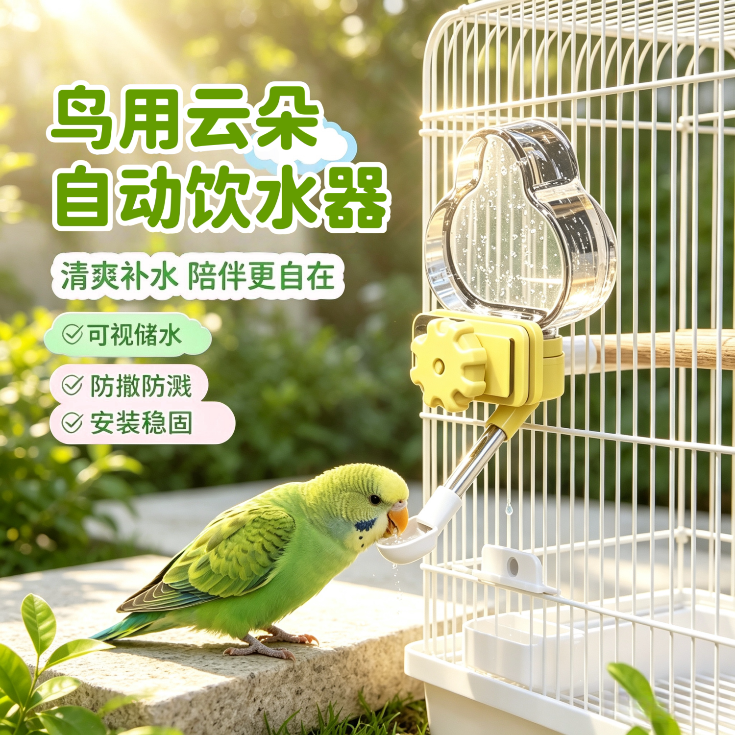 宠帮仕鸟用不漏自动喂水器