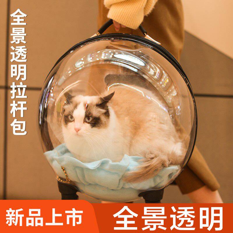 宠物行李箱猫包外出便携太空舱透明猫咪拉杆箱猫笼子狗狗旅行箱