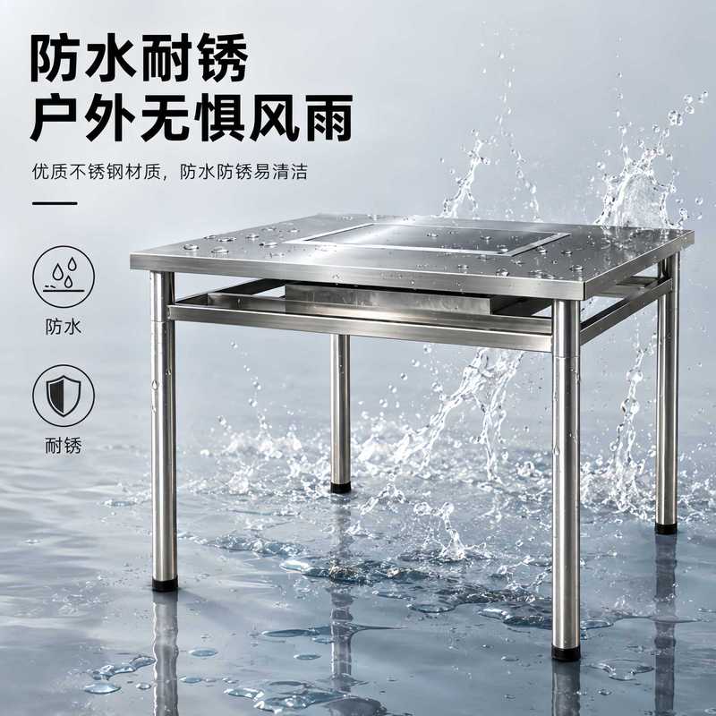 木炭自助烧烤桌户外不锈钢烧烤桌夜市烧烤桌庭院烧烤炉户外便携式