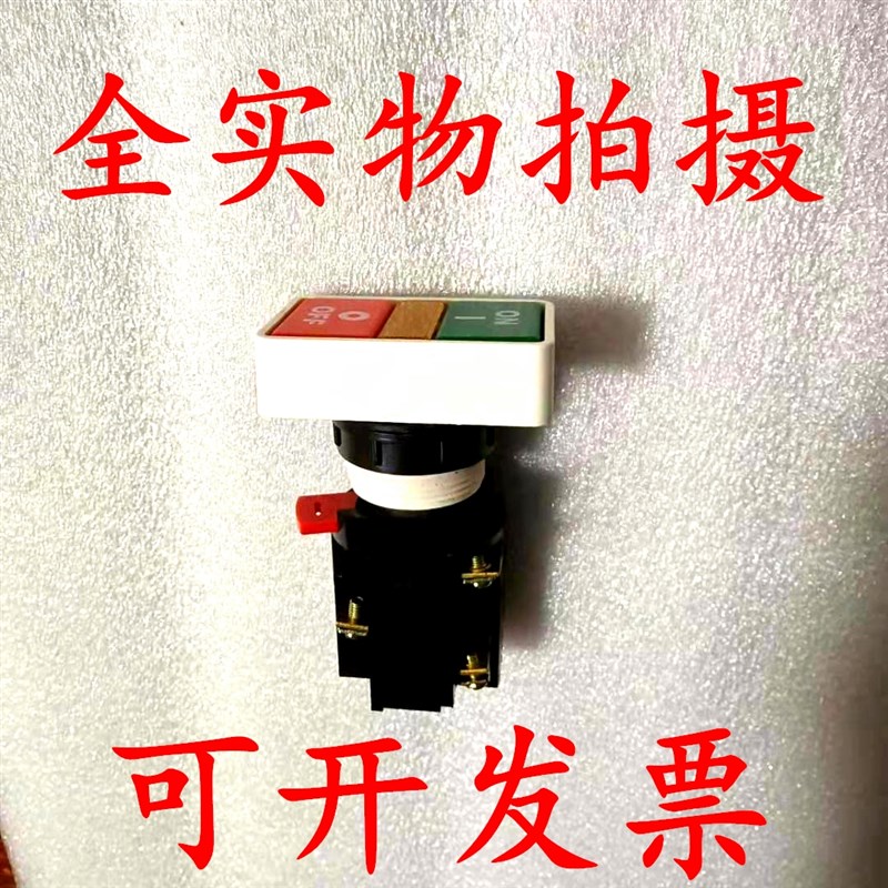 220V双头按钮开关PB-30N二位带灯复位双键方头开孔30mm压扣红绿