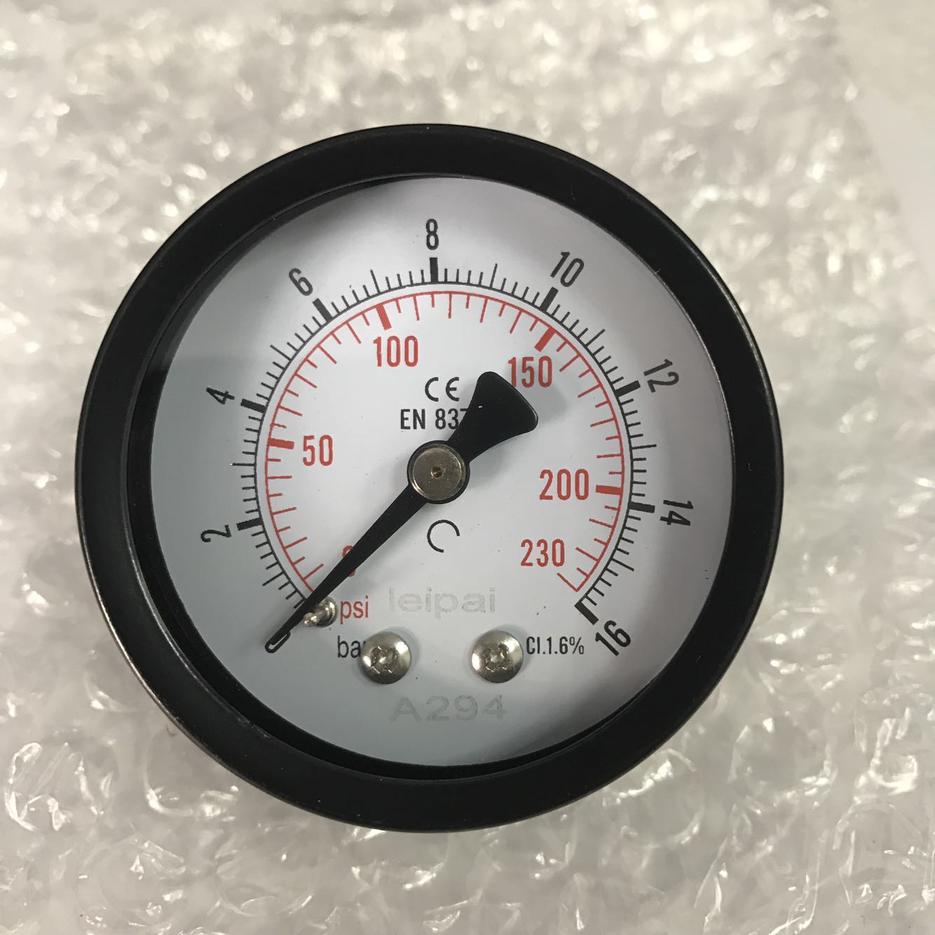 16bar 230psi 直径50mm 背接口ZG1/8 压力表 16bar=1.6mpa=16kg