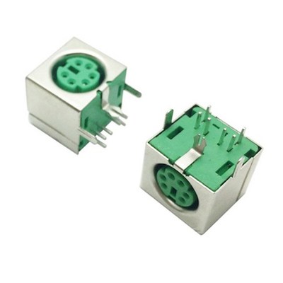 PS2插座 6P 紫色 6芯 健盘座 键盘鼠标插座 PS-2接口 S端子 全包