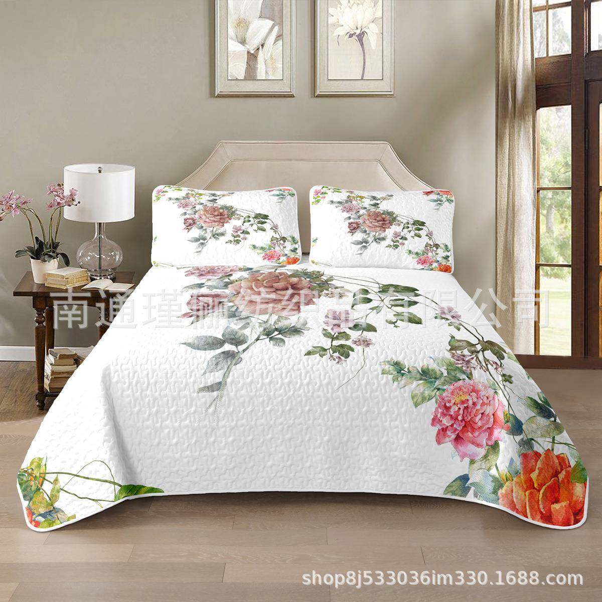 欧美夹棉绗缝床盖3件套简约三件套枕套床单出口,特色手工艺,其他特色工艺品,淘宝优惠券,粉丝福利购,淘宝优惠卷