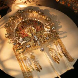 中式团扇秀禾新娘结婚礼出工喜扇材料包古风成品扇子