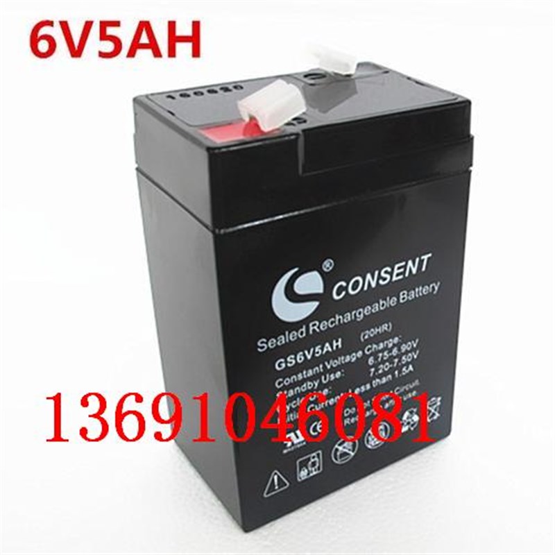 CONSENT蓄电池GS6V5AH儿童玩具摩托车电池6V5AH吊钩秤电子秤电瓶
