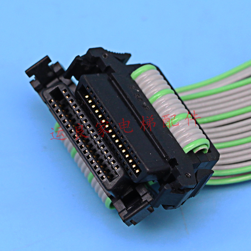 运良家日立电梯配件FAI机房MCA主板排线彩色32线蓝白HGE牛角排线