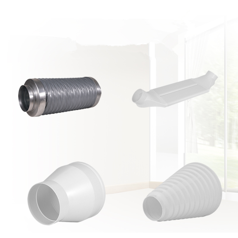 新风系统管道配件过梁器大小变径消音管软接末端口管件安装材料