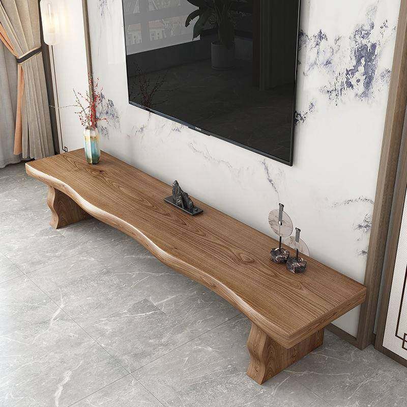 实木茶几可坐全木质一体茶台耐用自然边长条凳简约会客桌长板凳