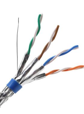 超六类对对屏蔽网线U/FTPCAT6A六A类单股屏蔽电缆CAT6A网络线