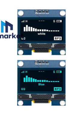 四针 1.3寸OLED 模块 128X64液晶 SSH1106 IIC接口 白色/蓝色显示