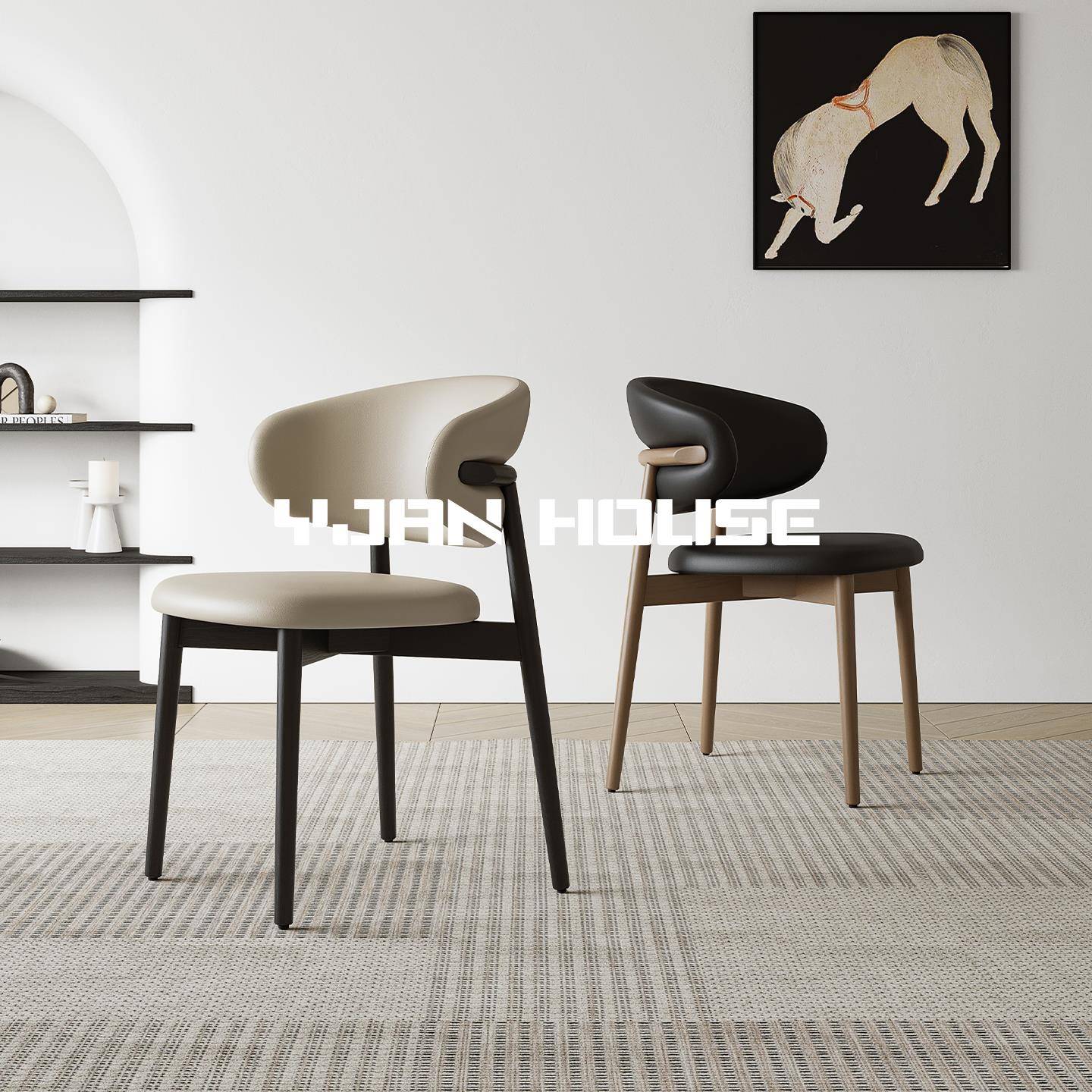 椅见丨轻奢实木餐椅现代简约家用设计师餐厅餐桌椅白蜡木新款餐椅