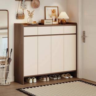 实木生态板鞋柜家用门口2026新款室内玄关收纳柜一体靠墙入户鞋架