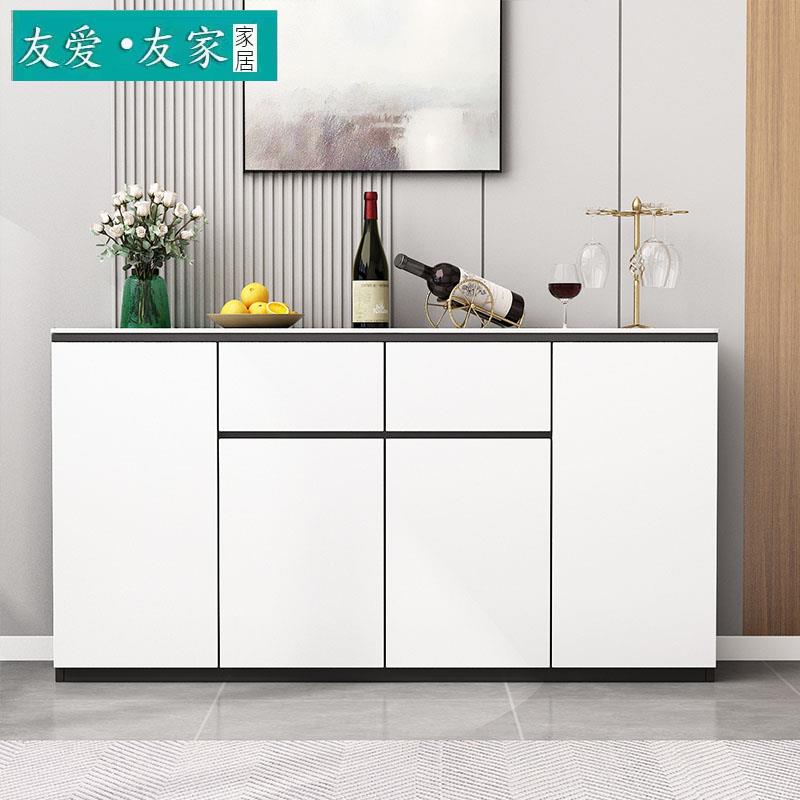 岩板餐边柜现代简约家用收纳储物碗柜客厅落地隔断沙发实木靠柜定