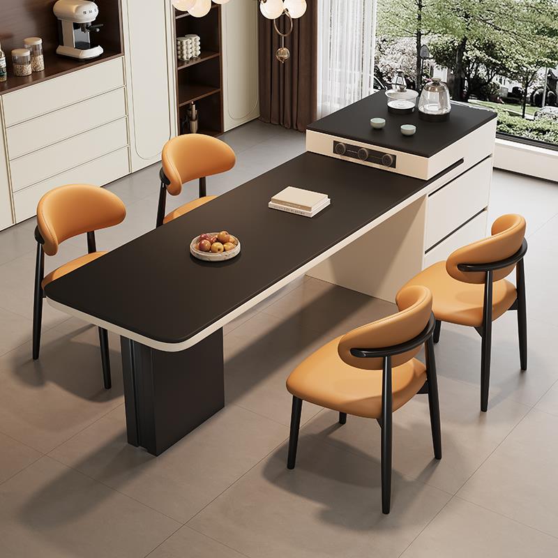 可伸缩岩板岛台餐桌现代简约设计 广东制造家用小户型中岛台