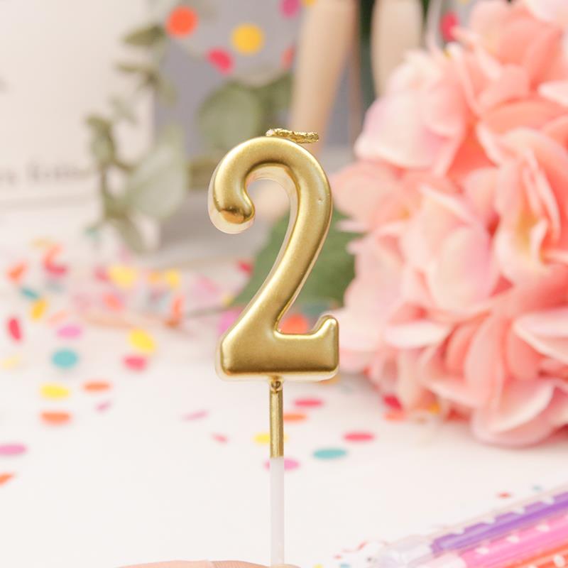 金色数字蜡烛大号生日蜡烛周岁满月儿童生日派对蛋糕装饰摆件插件