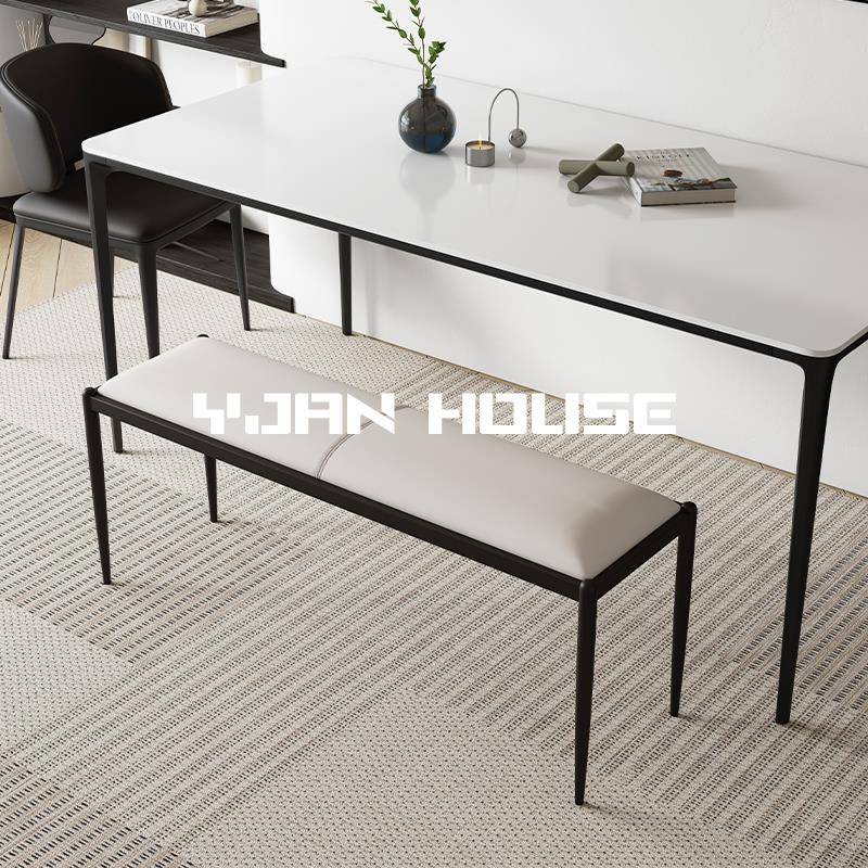 椅见丨现代简约真皮餐椅长条凳家用设计师轻奢餐桌长凳床尾凳子