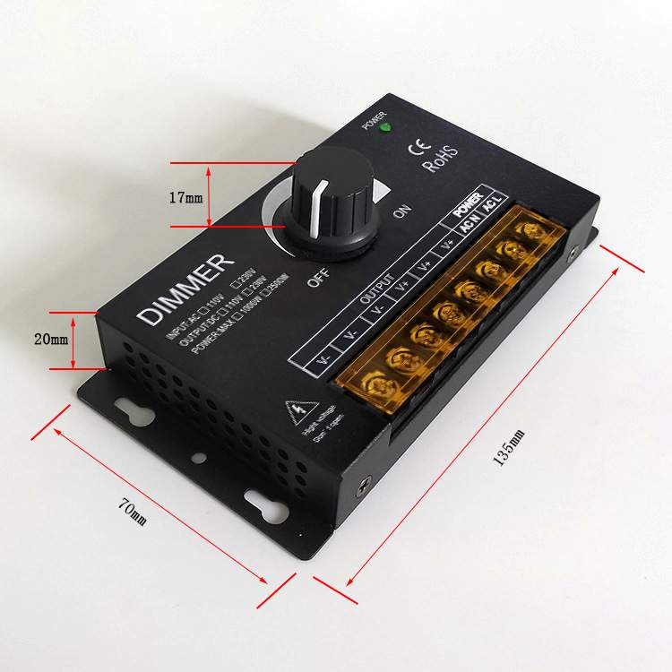 2500W大功率旋钮调光器 高压灯条灯带220V或110V可选 RF射频遥控