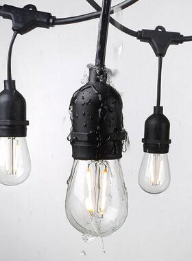 E27插电S14灯串15LED梨形灯泡装扮圣诞节日庭院草坪装饰灯温馨