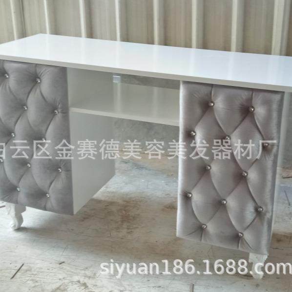 出口大理石美甲桌椅套装单人双层铁艺美甲台双人修甲台工作台现代