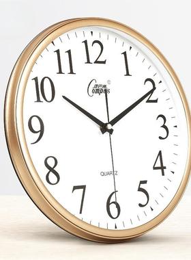 康巴丝静音挂钟时尚挂钟卧室客厅办公现代时钟表简约创意石英金小