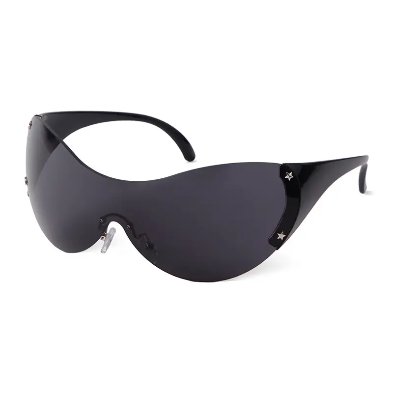 框连体太阳镜五角星新款y2k墨镜欧美辣妹千禧运动眼镜个性