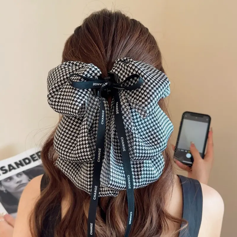 韩系超仙多层结抓夹高级感后脑勺半扎盘发夹发饰