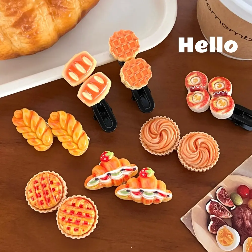 焦糖色小猫咪面包仿真发夹心趣味发卡可爱刘海夹边夹