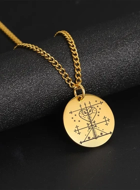 欧美复古风情侣项链不锈钢爱心形圆牌简约吊坠项链不褪色