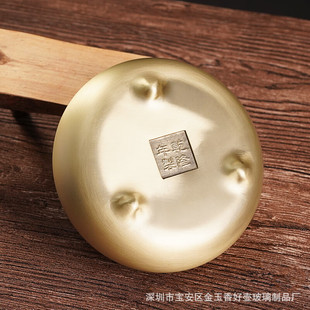 潮流家用客厅办公室复古新中式 黄铜烟灰缸创意个性 防飞灰烟缸