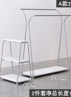 服装店中岛架排银色示双挂衣架女装MEQ店流水台展示创台意展架陈